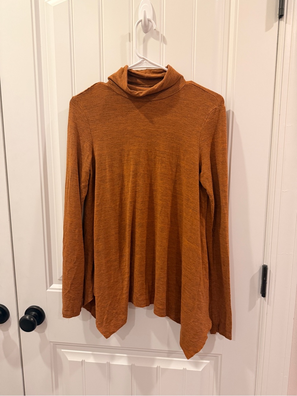 American Eagle Outfitters Rust Cowl Neck Swing Sweater